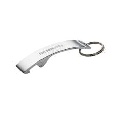 Arched aluminium opener and keyring.