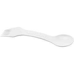 De onmisbare lunch Epsy Rise spork is verkrijgbaar in verschillende kleuren en elk logo/ontwerp kan worden toegevoegd door middel van reliëfgieten, waardoor een reliëfeffect ontstaat. Gemaakt in het Verenigd Koninkrijk.