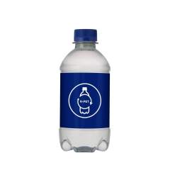 330 ml natural spring water in an R-PET bottle with screw cap. Cap colour blue.