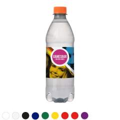 500 ml natural spring water in an R-PET bottle with screw cap.