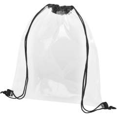 The clear material makes this bag perfect for stadium, event, workplace and other safety purposes. Open main compartment with drawstring rope closure. Accessories not included.