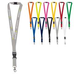 Polyester Lanyard mit abnehmbaren Kunststoffverschluss, Metallhaken und Sicherheitsverschluss.