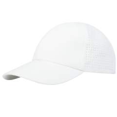 Casquette cool fit Mica 6 panel GRS recycled, fabriquée en microfibre de polyester recyclé certifiée GRS de 110 g/m². Les panneaux arrière présentent des trous découpés au laser pour une ventilation optimale, ce qui vous permet de rester au frais et à l'aise pendant les activités de plein air. Conçue pour s'adapter confortablement à un tour de tête de 58 cm, la fermeture à boucle métallique permet des ajustements faciles et sûrs. La certification GRS garantit une chaîne d'approvisionnement 100 % certifiée, de la matière première à nos techniques d'impression, ce qui en fait un choix plus durable.