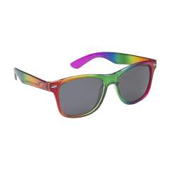 Lunettes de soleil avec une monture transparente de toutes les couleurs de l'arc-en-ciel. L'accessoire accrocheur idéal pour les festivals. Avec une protection UV 400 (selon les normes européennes).