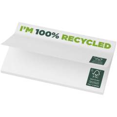 Sticky-Mate® recycelte Haftnotizen mit selbstklebendem 80 g/m2 Papier in einer Auswahl von Farben. Ein vollfarbiger Druck auf jedem Blatt möglich. Erhältlich in 3 Größen: 25, 50, 100 Blatt.
