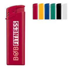 Briquet électronique rechargeable avec flamme réglable.  Existe en différents coloris. Avec sécurité enfants. Marquage en digital (quadri) ou en sérigraphie (4 couleurs pantones). Avec le marquage en digital, le prix reste le même peu importe le nomb...