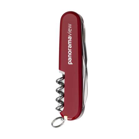 Couteau Suisse original de la marque Victorinox ligne Officiers avec poignée ABS, plaques intermédiaires en aluminium anodisé dur et des outils en acier recyclé à 100%. 10 pièces avec 14 fonctions : grand couteau, petit couteau, tire-bouchon, ouvre-boîte avec petit tournevis 3 mm, décapsuleur avec grand tournevis 6 mm, alésoir avec poinçon et œillet, pince à dénuder, ciseaux, crochet multi-fonctions, porte-clés, pince à épiler, cure-dent. Comprend un mode d'emploi et une garantie à vie contre les défauts de matériaux et de fabrication. Victorinox est le symbole mondial de qualité, fiabilité, fonctionnalité et perfection. Attention, la législation en vigueur s'applique concernant la possession et / ou le transport de couteaux ou d'outils multifonctions en public. Par pièce dans une boîte.