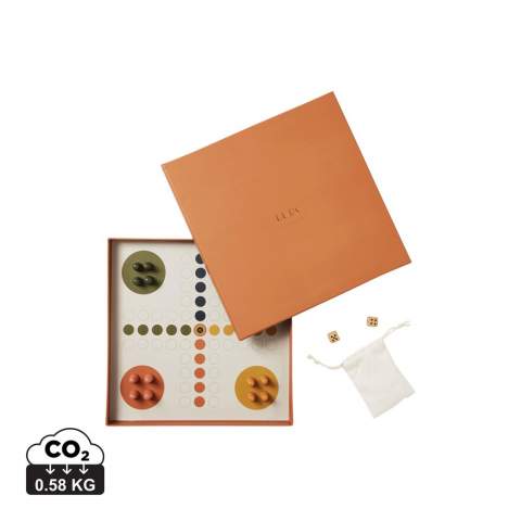 Classic Ludo, but a much more fun and stylish design. The game is delivered in a nice storage box which also becomes a lovely interior decoration for the home.