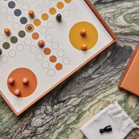 Classic Ludo, but a much more fun and stylish design. The game is delivered in a nice storage box which also becomes a lovely interior decoration for the home.