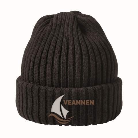 Kingcap gebreide beanie van acryl met omslagrand