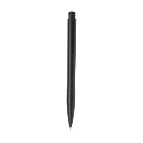 Black ink ballpoint with textured non-slip grip.