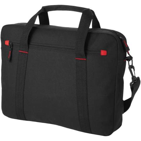 Functional 15.4" laptop bag with padded laptop compartment and adjustable shoulder straps.