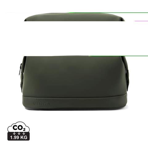 A toiletry bag that is not only practical and handy, but also minimalistic with a modern design. The bag is made of a water-repellent material, therefore you don't have to worry about its contents. The bag closes with a zipper and is ideal for traveling. Made of nubuck PU-Material which gives the bag its water-repellent properties.