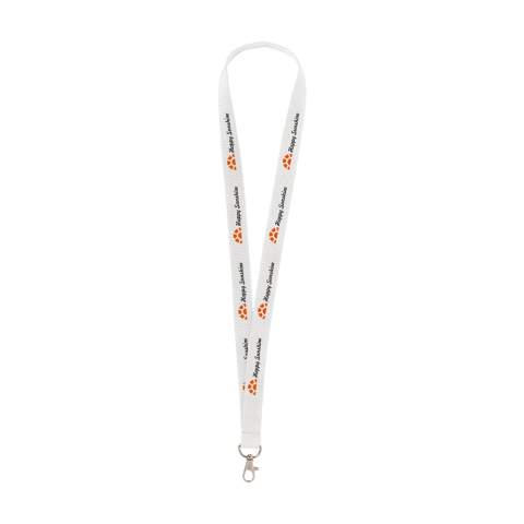 Polyester lanyard with metal carabiner.