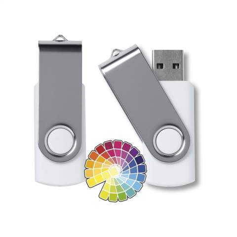 Clé USB (version 2.0) pour transporter et sauvegarder en toute sécurité vos fichiers. Directement utilisable grâce au système "Plug&Play". Utilisable sous Windows, Mac et Linux. Par pièce dans une boîte en carton standard. Le prix inclus 1 couleur de marquage sur 1 côté. A partir de 100 pièces, livrables dans la couleurs PMS de votre choix.