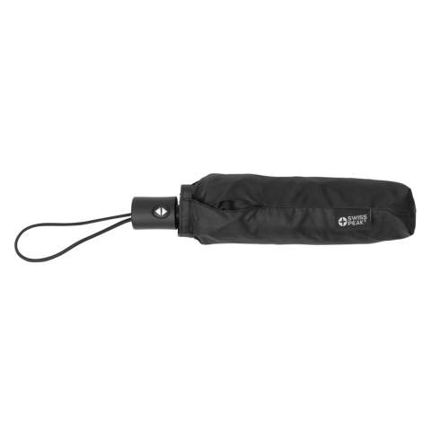 Parapluie  20,5" Swiss Peak Aware™ rPET Ultra-light full auto offre une protection durable contre les intempéries sous une forme ultralégère et pliable. Ce mini parapluie portable à 3 sections à ouverture/fermeture automatique est parfait pour tenir dans un sac à main. Armature en aluminium, baleines en fibre de verre et poignée en ABS. Avec le traceur AWARE™ qui valide l'utilisation authentique de matériaux recyclés. La toile du parapluie a permis d'économiser 3,2 litres d'eau, elle est composée de 5,4 bouteilles PET (500ml). 2 % des recettes de chaque produit Impact vendu seront reversés à Water.org.<br /><br />UmbrellaMechanism: Ouvrir/Fermer automatiquement