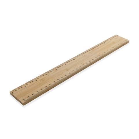 Bamboo ruler made out of FSC® 100% bamboo. At 30 cm in length and with an extra thickness of 6mm this ruler is the perfect size for a wide range of tasks. Whether you are measuring fabric for a sewing project, marking up wood for a woodworking project, or laying out a design for a home renovation, this ruler has got you covered.  One of the standout features of the Timberson ruler is its double-sided design. With both metric and imperial measurements printed on either side, you will be able to work with ease no matter which system you prefer. The clear, easy-to-read markings ensure that you can quickly and accurately measure anything you need to. Packed in FSC® mix kraft packaging.<br /><br />TapeLengthMeters: 0.30