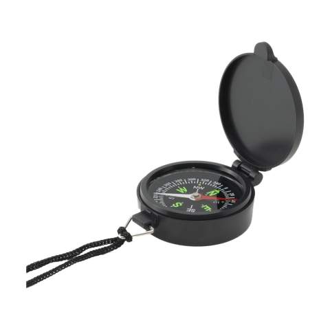 Pocket-sized compass with neck cord. Each item is supplied in an individual brown cardboard box.