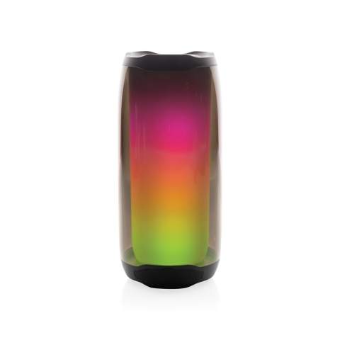 Leistungsstarker, kabelloser 10W-Lautsprecher mit umwerfenden 360-Grad-RGB-LED-Leuchten. Super klarer Klang in jede Richtung aufgrund seines einzigartigen Designs. Das Gehäuse besteht aus 100% recyceltem ABS/PS -Kunststoff nach RCS-Standard. Gesamter Recyclinganteil: 39% basierend auf dem Gesamtgewicht des Artikels. Mit 1.800 mAh Lithium-Akku für eine Spielzeit bis zu 6 Stunden. Das Aufladen erfolgt in 4 Stunden. Mit integriertem Mikrofon zum Annehmen von Anrufen, sowie mit integriertem TF-Steckplatz, AUX-Eingang und USB-Anschluss. Das BT 5.0 sorgt für eine stabile und klare Verbindung auf bis zu 10 Metern. Inklusive PVC-freiem Ladekabel aus recyceltem TPE-Material. Artikel und Zubehör 100% PVC-frei. Verpackt in FSC-Mix-Verpackung.<br /><br />HasBluetooth: True<br />NumberOfSpeakers: 1<br />SpeakerOutputW: 10.00<br />PVC free: true