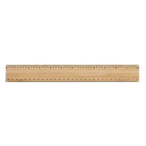 Bamboo ruler made out of FSC® 100% bamboo. At 30 cm in length and with an extra thickness of 6mm this ruler is the perfect size for a wide range of tasks. Whether you are measuring fabric for a sewing project, marking up wood for a woodworking project, or laying out a design for a home renovation, this ruler has got you covered.  One of the standout features of the Timberson ruler is its double-sided design. With both metric and imperial measurements printed on either side, you will be able to work with ease no matter which system you prefer. The clear, easy-to-read markings ensure that you can quickly and accurately measure anything you need to. Packed in FSC® mix kraft packaging.<br /><br />TapeLengthMeters: 0.30