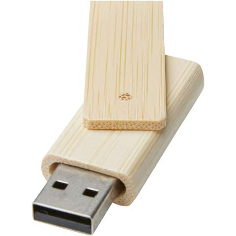 Rotate USB flashdrive van 4 GB van bamboe waarmee je gegevens kunt overbrengen naar een compatibele pc of MacBook. De behuizing is gemaakt van pure bamboe. USB-versie is 2.0 met een schrijfsnelheid van 2 MB/s en een leessnelheid van 5 MB/s.