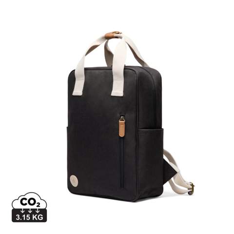 Keep it light with this classic yet subtly sporty backpack, crafted from RCS certified recycled polyester and accented with contrasting details. The backpack offers a convenient front zip pocket and two open side pockets for easy access. Inside the spacious main compartment is a smaller pocket, designed for easy organisation. The antique brass metal details add a touch of sophistication. Certified by RCS (Recycled Claim Standard), RCS certification guarantees that the entire supply chain of recycled materials is certified. The total recycled content is based on the overall product weight. This product contains 10% RCS certified recycled polyester.