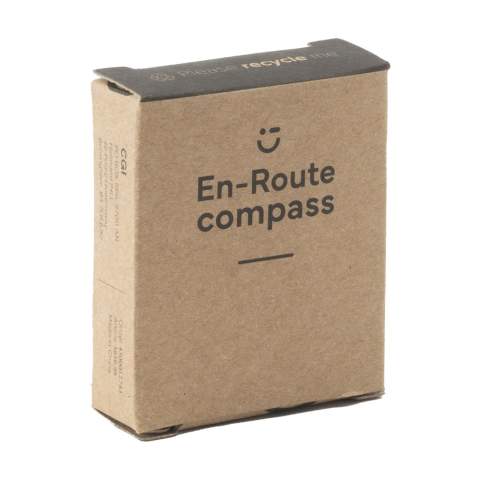 Pocket-sized compass with neck cord. Each item is supplied in an individual brown cardboard box.