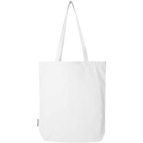 Made from 100% GRS certified recycled cotton of 270 g/m², the Florida tote bag with a wide bottom ensures a more responsible and durable choice for your everyday needs. With its wide bottom design, it provides additional space for your essentials for any occasion, from shopping trips to casual outings. Handle length: 30 cm. Volume capacity: 10 litres.