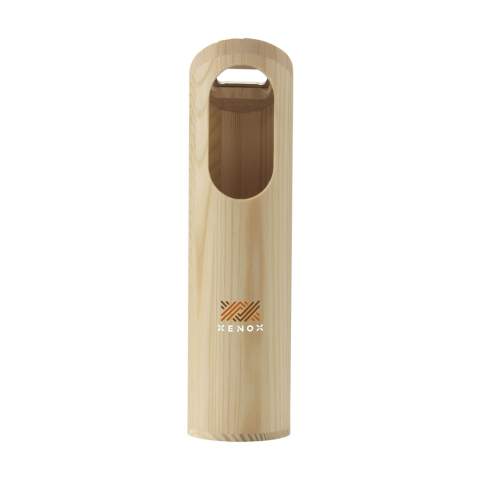 Rackpack bottle opener. Made from FSC 100% certified pine wood. The slim design fits comfortably in the hand. The natural solution for easy removal and collection of crown caps. Each item is supplied in an individual brown cardboard box.