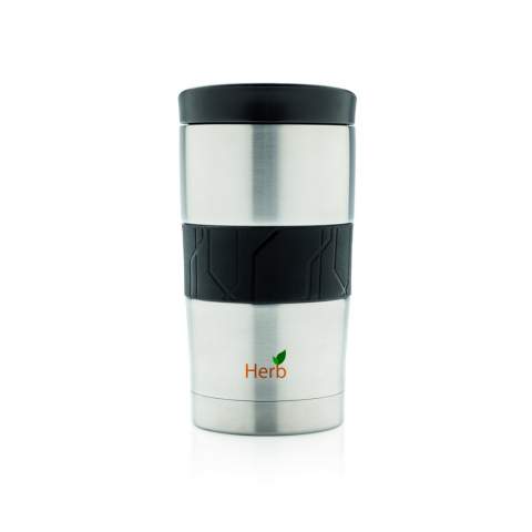 Leakproof vacuum mug made out of 304 stainless steel with silicone grip and slider lid. Dishwasher safe and suitable for most coffee machines. Convenient one-hand drinking. Content: 300ml.<br /><br />HoursHot: 5<br />HoursCold: 15