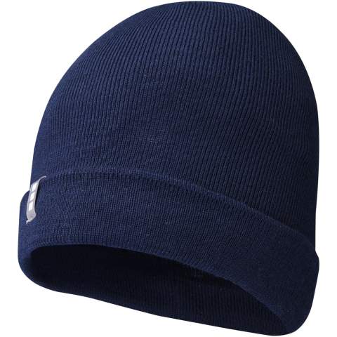 The Hale beanie is made of Polylana® fiber – a  low-impact alternative to 100% acrylic and wool fibers – saving water, energy and reducing CO2 emission during the production and dyeing process. Comparing with acrylic fiber, for each Hale beanie the following impact savings are realized: 2.77 liter water, 5.16 MJ energy and 0.06 kg GhG (CO2). Impact savings are based on validated Life Cycle Assessment (LCA) data. Made of 1x1 rib knit with Polylana® fiber and acrylic with a 12-gauge density. The ideal choice for those who value fashion while caring for the environment.