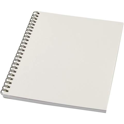 Add some bold colour to your notes with this A5 spiral notebook. It includes 50 sheets of blank 80 g/m2 recycled paper and a 300 g/m2 card front cover in a choice of colours. You can customise the pages of this versatile notebook with any design - so whether you want lined paper, squares or dots - anything is possible! Manufactured using responsibly sourced materials. Made in the UK.