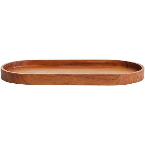 Oval shaped tray made from the root of a teak tree, a waste product from the teak industry. It is sourced from certified teak plantations in Indonesia and handmade by craftspeople in a small, rural workshop in East-Java. Suitable to serve snacks, sweets, coffee or tea. Every item has its own natural and unique appearance. Food safe. Size: 24 x 12 x 1.5 cm.