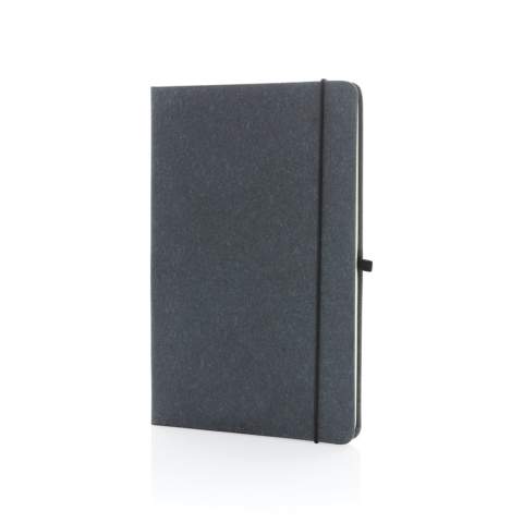 Write down all your notes and creative ideas with this A5 recycled leather hardcover notebook. Stylish and with a beautiful finish. The notebook features 80 sheets/160 pages of 70 gm/s white coloured lined recycled paper, a vertical elastic and a pen loop.<br /><br />NotebookFormat: A5<br />NumberOfPages: 160<br />PaperRulingLayout: Lined pages