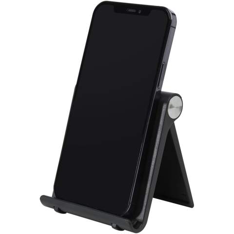 Support pour téléphone et tablette compatible avec tous les principaux téléphones et tablettes de moins de 12 mm d'épaisseur, y compris iPhone, iPad, Samsung Galaxy / Tab, Google Nexus, HTC, LG, Nokia Lumia et OnePlus. Le support est facilement réglable pour de multiples angles de vue. Grande surface d'impression sur le panneau avant.