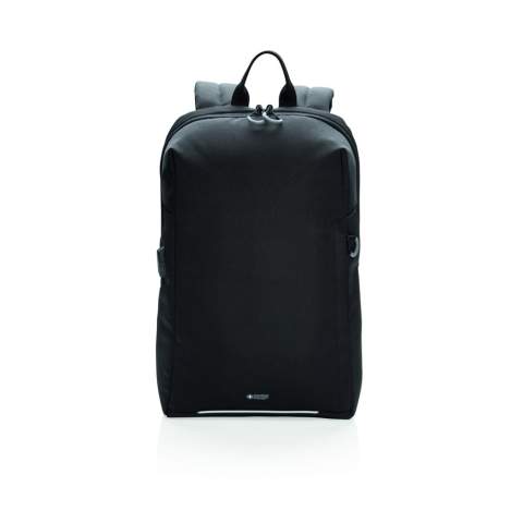 This stylish carry-on laptop backpack is intended for business and leisure trips. It’s designed with a padded 15.6" laptop compartment to protect your device. Including trolley strap and USB A output. Side quick access pocket with RFID protection. Front with reflective safety strip. PVC free. With AWARE™ tracer that validates the genuine use of recycled materials. Each bag has reused 22 PET bottles. 2% of proceeds of each Aware™ product sold will be donated to Water.org.<br /><br />FitsLaptopTabletSizeInches: 15.6<br />PVC free: true