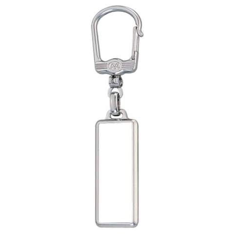 Metal rectangle keyring with double sided doming.