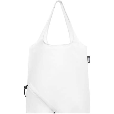 Tote bag with open main compartment. Dropdown height of handles is 26 cm. Unique fold-away function with drawstring closure. Resistance up to 5 kg weight.