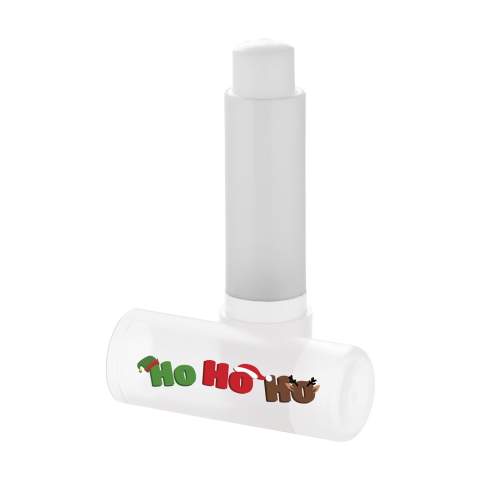 Lippenbalsem in moderne mattransparantgekleurde óf zwarte óf witte houder. Geen Sun Protection Factor. - Dit product is bedrukt met een standaard kerstdesign. Keuze uit 6 verschillende designs zoals te zien op de afbeeldingen. Het is niet mogelijk om een design aan te passen. Ingrediënten: Petrolatum, Paraffinum Liquidum, Ozokerite, Polyisobutene, Butyrospermum Parkii Butter, Hydrogenated Microcrystalline Cera, Cera Alba, Hydrogenated Palm Acid, Stearyl Stearate, Tocopheryl Acetate, Parfum, Citric Acid, Methylparaben, Propylparaben, Benzyl Alcohol, Limonene.