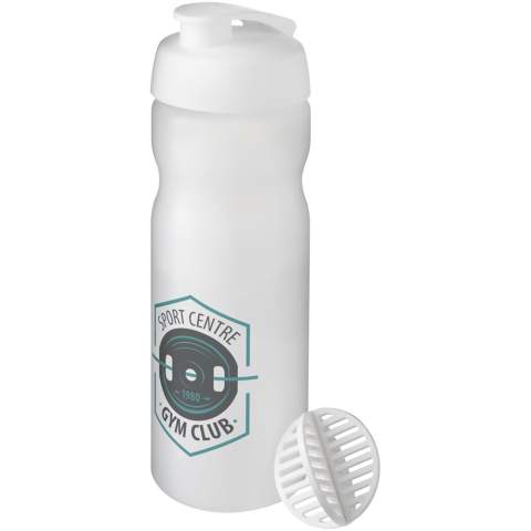 Bouteille de sport à simple paroi avec boule de shaker pour assurer un mélange homogène des boissons protéinées. Dispose d’un couvercle antifuite avec fermeture à clapet. Capacité de 650 ml. Fabriquée au Royaume-Uni. Sans BPA. Conforme à la norme EN12875-1. Lavable au lave-vaisselle.