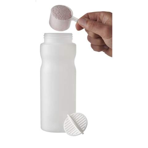 Bouteille de sport à simple paroi avec boule de shaker pour assurer un mélange homogène des boissons protéinées. Dispose d’un couvercle antifuite avec fermeture à clapet. Capacité de 650 ml. Fabriquée au Royaume-Uni. Sans BPA. Conforme à la norme EN12875-1. Lavable au lave-vaisselle.