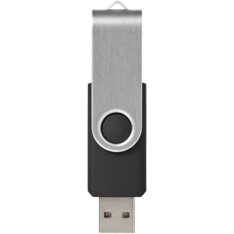 Met de Rotate-basic 2GB flash drive kan je gemakkelijk en veilig uw bestanden delen, verplaatsen en back-uppen. De plastic flashdrive heeft een 360 graden draaibare en lichtgewicht aluminium behuizing die het openen en sluiten vergemakkelijkt en de drive beschermt wanneer deze niet in gebruik is. Plug en play technologie - compatibel met Windows en MacOS besturingssystemen. USB 2.0 met een schrijfsnelheid van 2,92 MB/s en een leessnelheid van 9,76 MB/s. De USB stick is verkrijgbaar in verschillende kleuren en biedt diverse mogelijkheden voor het bedrukken van een logo.   