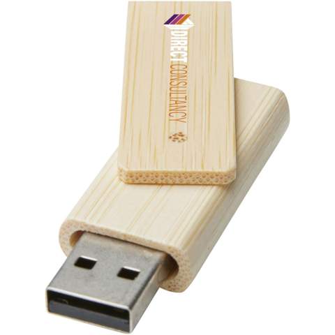 La clé USB Rotate de 16 Go en bambou vous permet de transférer des données vers un PC ou un MacBook compatible. Le boîtier est en bambou véritable. La version USB est 2.0 avec une vitesse d'écriture de 3 Mo/s et une vitesse de lecture de 10 Mo/s.