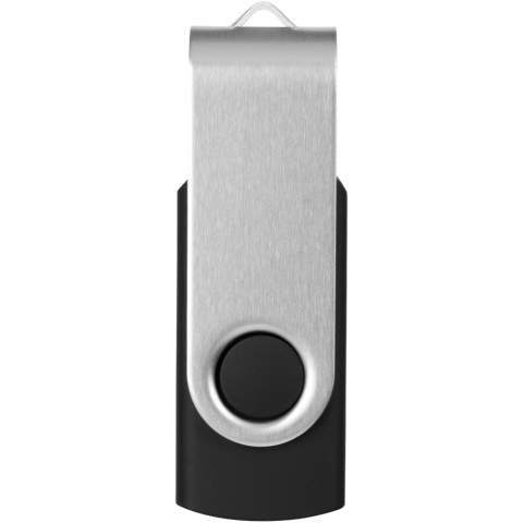 Met de Rotate-basic 2GB flash drive kan je gemakkelijk en veilig uw bestanden delen, verplaatsen en back-uppen. De plastic flashdrive heeft een 360 graden draaibare en lichtgewicht aluminium behuizing die het openen en sluiten vergemakkelijkt en de drive beschermt wanneer deze niet in gebruik is. Plug en play technologie - compatibel met Windows en MacOS besturingssystemen. USB 2.0 met een schrijfsnelheid van 2,92 MB/s en een leessnelheid van 9,76 MB/s. De USB stick is verkrijgbaar in verschillende kleuren en biedt diverse mogelijkheden voor het bedrukken van een logo.   