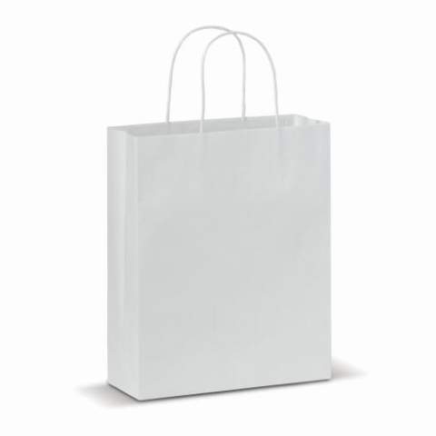 Kraft paper bag with handles made of twisted paper. FSC certified and made in Europe.