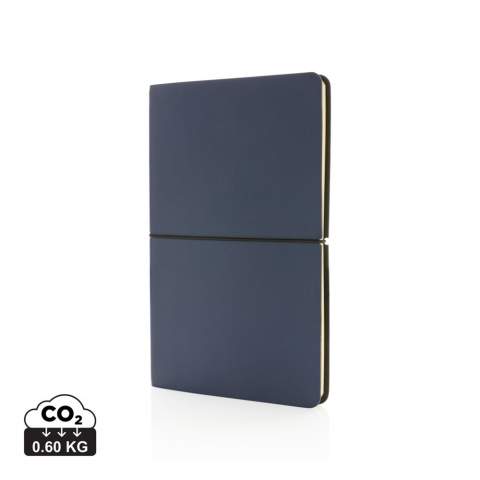 Dieses moderne Luxus-A5-Notebook ist unglaublich weich und edel. Es verfügt über 96 Blatt/192 Seiten mit 80gr /m² cremefarbenem liniertem Papier für Ihre Ideen und Gedanken. Das weiche, strapazierfähige PU-Cover mit schlichtem, schwarzem, elastischem, horizontalem Verschluss. Ideal für den Alltag und auf Reisen.<br /><br />NotebookFormat: A5<br />NumberOfPages: 192<br />PaperRulingLayout: Linierte Seiten