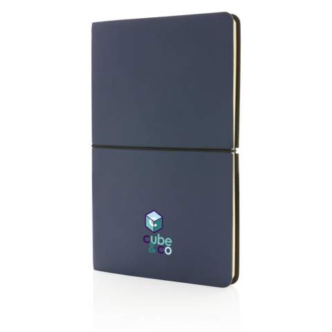This modern luxury A5 notebook is so incredibly soft and luxurious and features 96 sheets and 192 pages, so plenty of pages to jot down the best ideas. Created with 80 gsm cream coloured lined paper. Great essential to have for writing to-do’s/reminders and professional note-taking in meetings at work. Soft durable PU cover with simplistic black elastic horizontal closure, making it great to look at. Its bendable cover makes it a great use as a portable/travel notebook journal, perfect for on-the-go.<br /><br />NotebookFormat: A5<br />NumberOfPages: 192<br />PaperRulingLayout: Lined pages