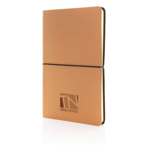 Dieses moderne Luxus-A5-Notebook ist unglaublich weich und edel. Es verfügt über 96 Blatt/192 Seiten mit 80gr /m² cremefarbenem liniertem Papier für Ihre Ideen und Gedanken. Das weiche, strapazierfähige PU-Cover mit schlichtem, schwarzem, elastischem, horizontalem Verschluss. Ideal für den Alltag und auf Reisen.<br /><br />NotebookFormat: A5<br />NumberOfPages: 192<br />PaperRulingLayout: Linierte Seiten
