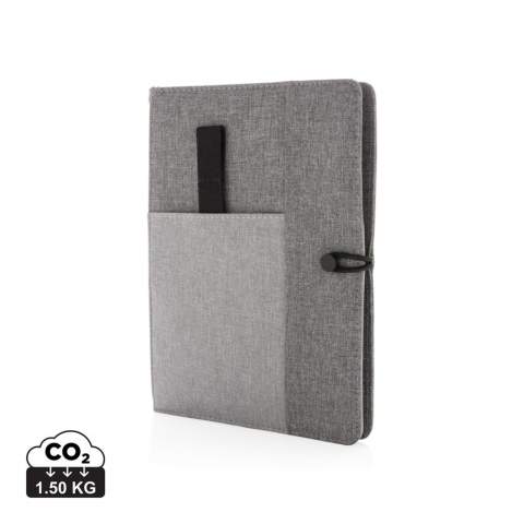 Kyoto couvre votre carnet de notes avec style. La housse en polyester 300D dispose d’une pochette à téléphone, à stylos, cartes de visite ou autres accessoires à l’intérieur ou extérieur. Carnet de notes A5 avec 64 feuilles/128 pages 70g/m² (papier crème) qui peut être remplacé. Modèle déposé®<br /><br />NotebookFormat: A5<br />NumberOfPages: 128<br />PaperRulingLayout: Pages lignées