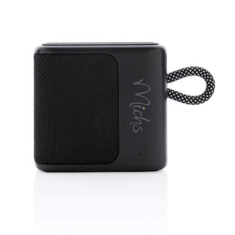 Haut parleur waterproof IPX 3W en ABS et tissu. La batterie de 1200mAh permet un fonctionnement jusqu'à 5 heures pour une recharge de 3 heures. Distance de fonctionnement jusqu'à 10 mètres en utilisant BT 5.1. Avec un micro pour pouvoir répondre aux appels. Câble chargeur de type C.<br /><br />HasBluetooth: True<br />NumberOfSpeakers: 1<br />SpeakerOutputW: 3.00<br />PVC free: true